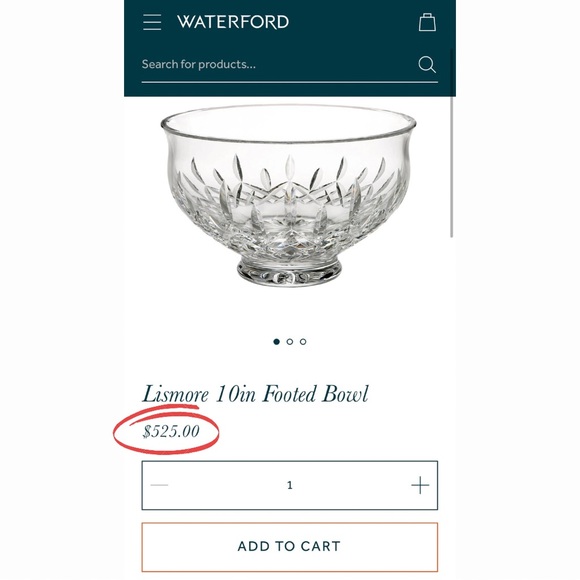 Waterford Crystal Lismore Footed Bowl 10” 8-LB Punch Bowl MSRP-$525 UNUSED EXLNT - Picture 4 of 16